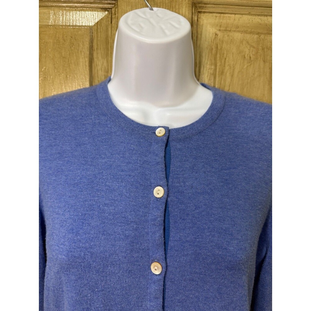 J.MCLAUGHLIN Sweater Womens S Button Up Cardigan Blouse Cotton Blend Blue - Picture 3 of 6